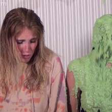 Anglefan: Ava and Molly green slimed