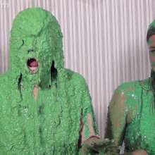 Anglefan: Ava and Molly green slimed
