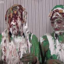 Anglefan: Ava and Molly green slimed