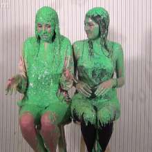 Anglefan: Ava and Molly green slimed
