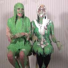 Anglefan: Ava and Molly green slimed