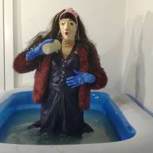 Wetlook Doll: Wet Formal Dress and Flur Red Coat