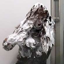 messycharlotte: my first try with a bucket of shaving cream