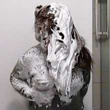 messycharlotte: my first try with a bucket of shaving cream