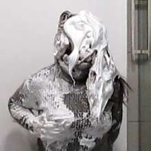 messycharlotte: my first try with a bucket of shaving cream