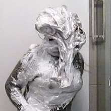 messycharlotte: my first try with a bucket of shaving cream