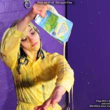DungeonMasterOne: Maude the Shopgirl gets totally plastered in custard and syrup!