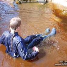 DungeonMasterOne: Purity takes a fully-clothed bath in the river!