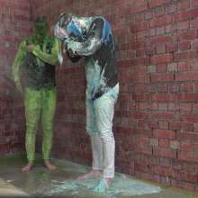 WamtasticUK: 3 Guys in White Skinnies Gunge Dunk and Pies