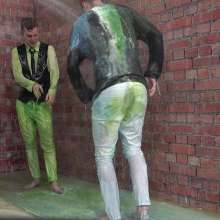 WamtasticUK: 3 Guys in White Skinnies Gunge Dunk and Pies