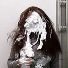 messycharlotte: my first try with a bucket of shaving cream