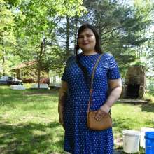 JD and Messy Andi: Andi's Blue Polka Dot Dress Got Wet!