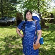 JD and Messy Andi: Andi's Blue Polka Dot Dress Got Wet!