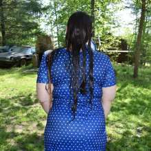 JD and Messy Andi: Andi's Blue Polka Dot Dress Got Wet!