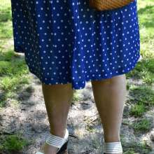 JD and Messy Andi: Andi's Blue Polka Dot Dress Got Wet!