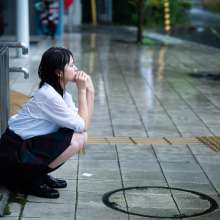 theone21: Japanese Girls soaking wet in the rain in their sailor uniforms!