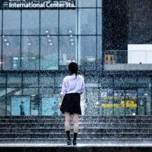 theone21: Japanese Girls soaking wet in the rain in their sailor uniforms!
