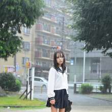 theone21: Japanese Girls soaking wet in the rain in their sailor uniforms!