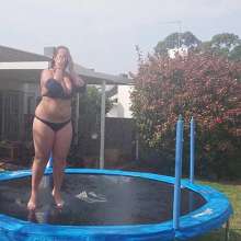 Darkabyss445: Getting Wet in the Rain on the Trampoline