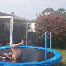 Darkabyss445: Getting Wet in the Rain on the Trampoline