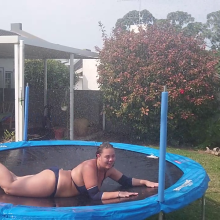 Darkabyss445: Getting Wet in the Rain on the Trampoline