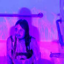 messyhot: Goth Girl Luna Lux Gets a UV Reactive Slime Experience