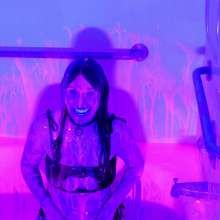 messyhot: Goth Girl Luna Lux Gets a UV Reactive Slime Experience