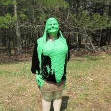 JD and Messy Andi: Messy Andi's 1st Green Sliming!