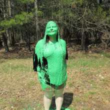 JD and Messy Andi: Messy Andi's 1st Green Sliming!