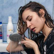 Wet Live Team: Jeans Getting Wet Anastasia and ASMR in the Shower