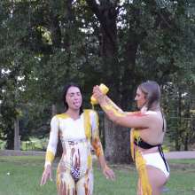 FunFilled Photography: Mallory and Natalie Get Wet and Messy with Condiments!