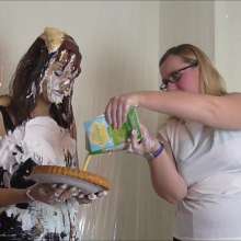 RevSlymsford: Mia Is Trashed By Michelle With Pies, Wine, Yoghurt ++++