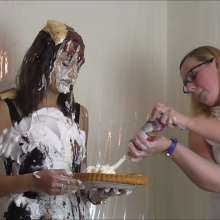 RevSlymsford: Mia Is Trashed By Michelle With Pies, Wine, Yoghurt ++++