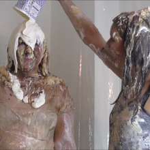RevSlymsford: Mia's Messy Revenge On Michelle: Thrown Pies, Gateaux ++++