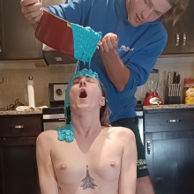 Slimed Models: Chi Chi Blue Fish Slimed... Naked!