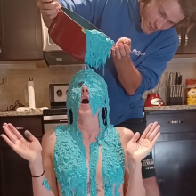 Slimed Models: Chi Chi Blue Fish Slimed... Naked!