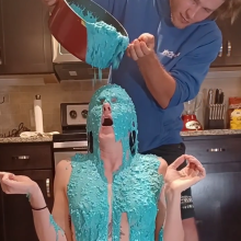 Slimed Models: Chi Chi Blue Fish Slimed... Naked!