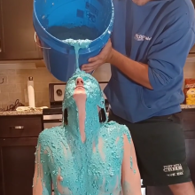 Slimed Models: Chi Chi Blue Fish Slimed... Naked!