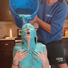 Slimed Models: Chi Chi Blue Fish Slimed... Naked!