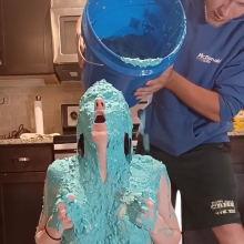 Slimed Models: Chi Chi Blue Fish Slimed... Naked!