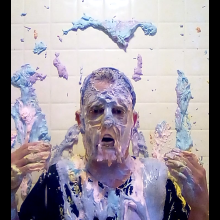 Wamslamthankumam: Playing with strawberry cake batter n shaving cream