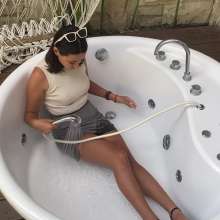 WetPlace: Stunning Anny Shower In Skirt In Jacuzzi