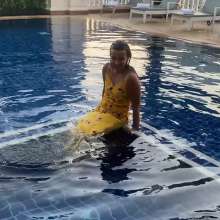 WetPlace: Stunning Anny Swim In Pool In Yellow Dress