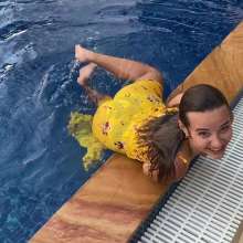 WetPlace: Stunning Anny Swim In Pool In Yellow Dress