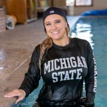 DMarieAllWet: Swimming in Levi's, Michigan State Long Sleeve Tee, and Hat!