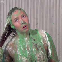 Anglefan: April gets nasty green slimed in her yellow thong