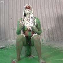 Anglefan: April gets nasty green slimed in her yellow thong