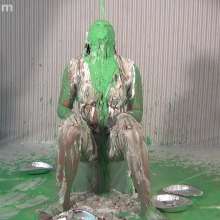 Anglefan: April gets nasty green slimed in her yellow thong