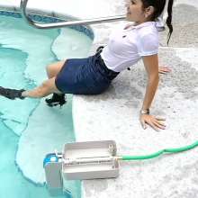 Tight and Wet Clothes: Vintage Denim Skirt and High Heels in Pool