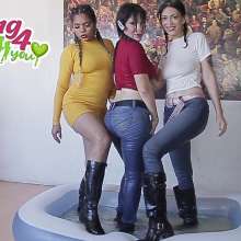 lovingmessy4you: Wetlook Wrestling in the Mini Inflatable Pool